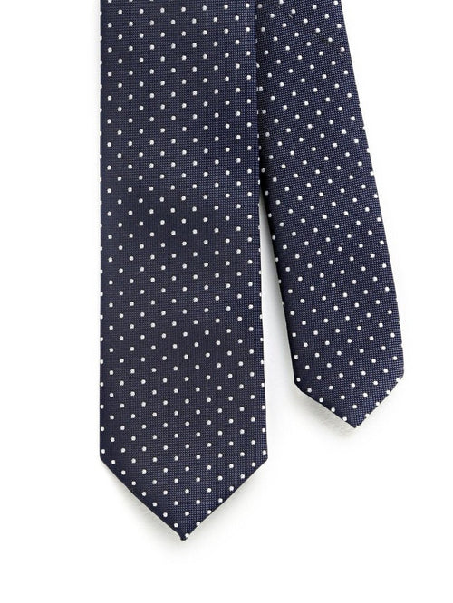 Navy Blue/White Pin-Dot Tie