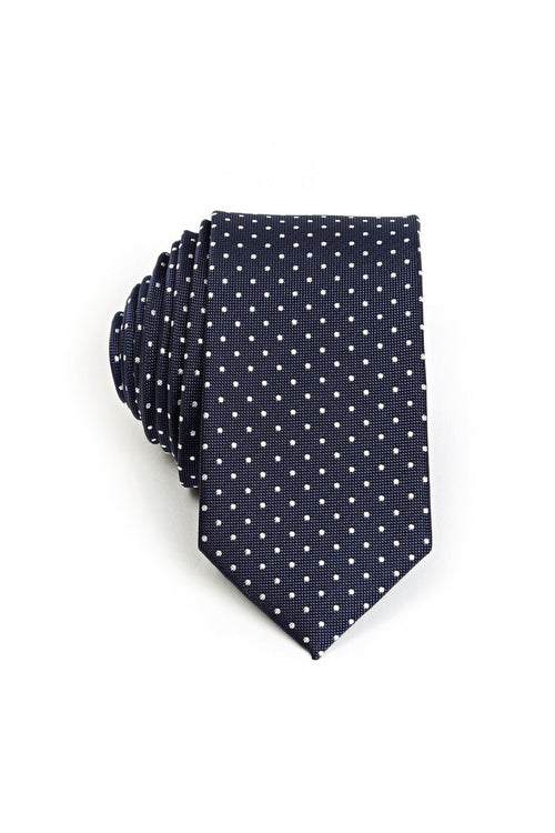 Navy Blue/White Pin-Dot Tie